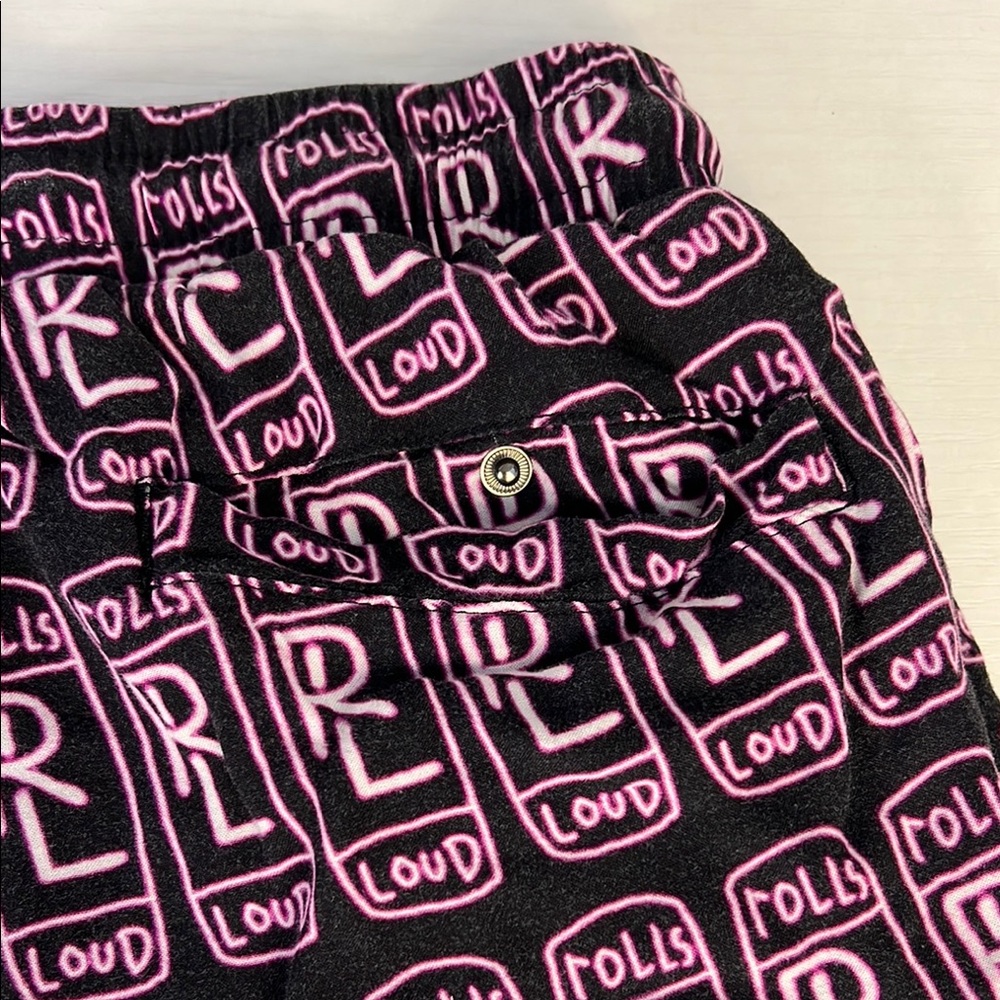 Urban Outfitters Rolling Loud B2ss Black and Pink Geometric Print Shorts - Picture 5 of 8